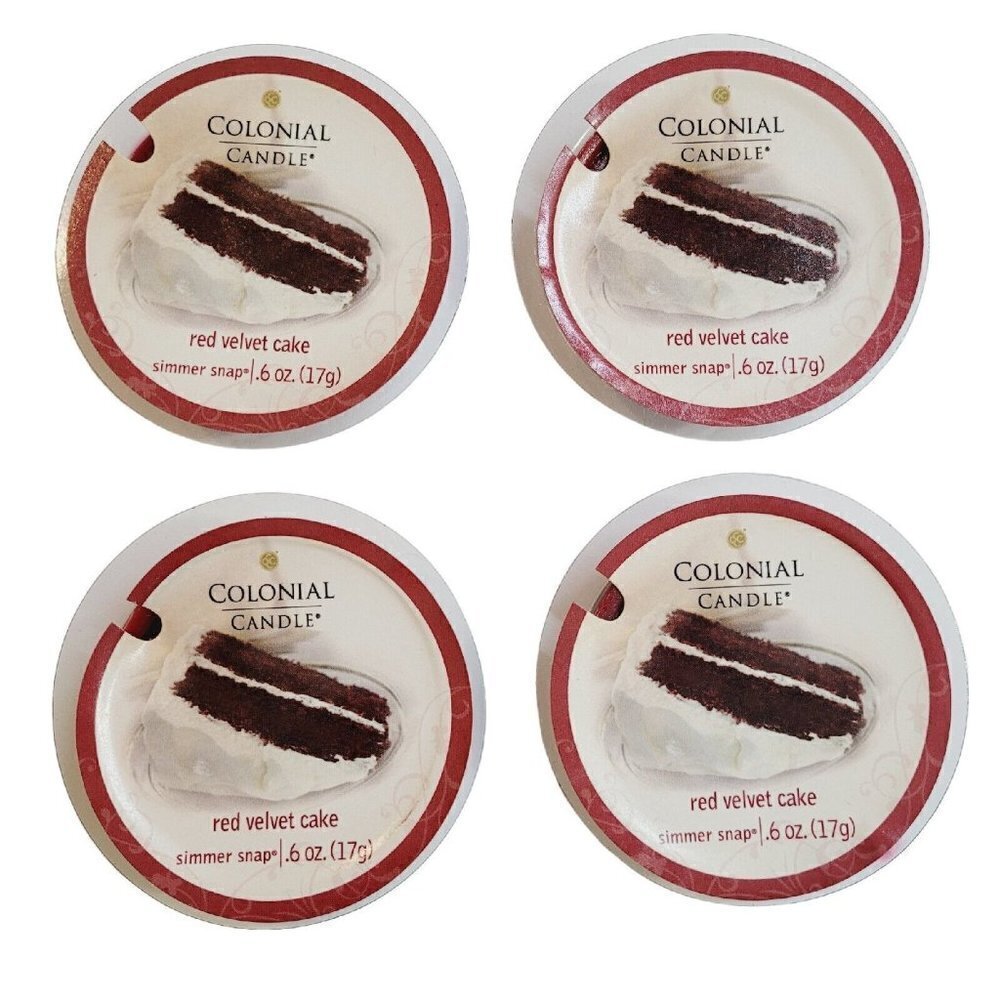 Colonial Candle Wax Simmer Snaps x4 Red Velvet Cake Discontinued Scent VHTF